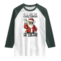 Funny Santa Taco Christmas Raglan Shirt All I Want For Christmas Is Taco - Wonder Print Shop