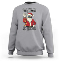 Funny Santa Taco Christmas Sweatshirt All I Want For Christmas Is Taco - Wonder Print Shop