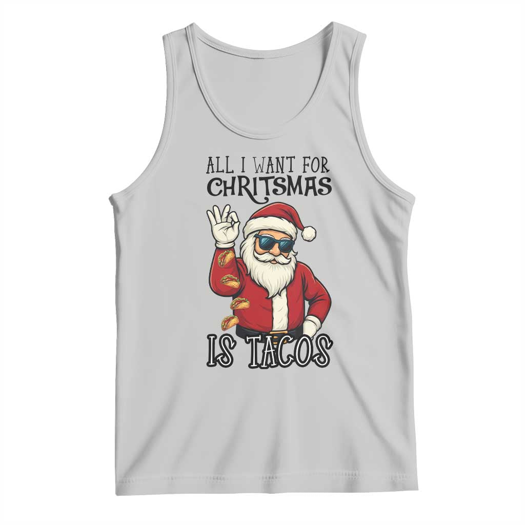 Funny Santa Taco Christmas Tank Top All I Want For Christmas Is Taco - Wonder Print Shop