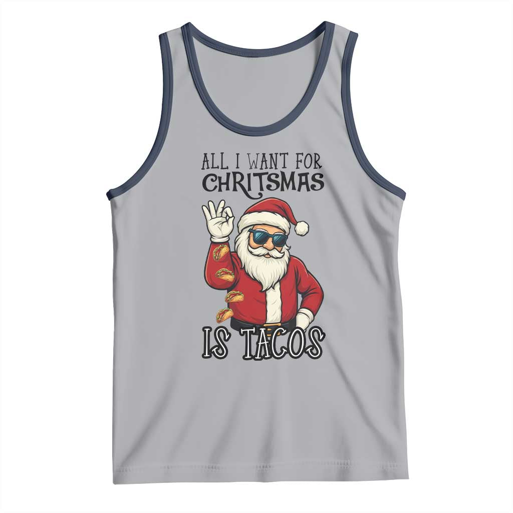 Funny Santa Taco Christmas Tank Top All I Want For Christmas Is Taco - Wonder Print Shop