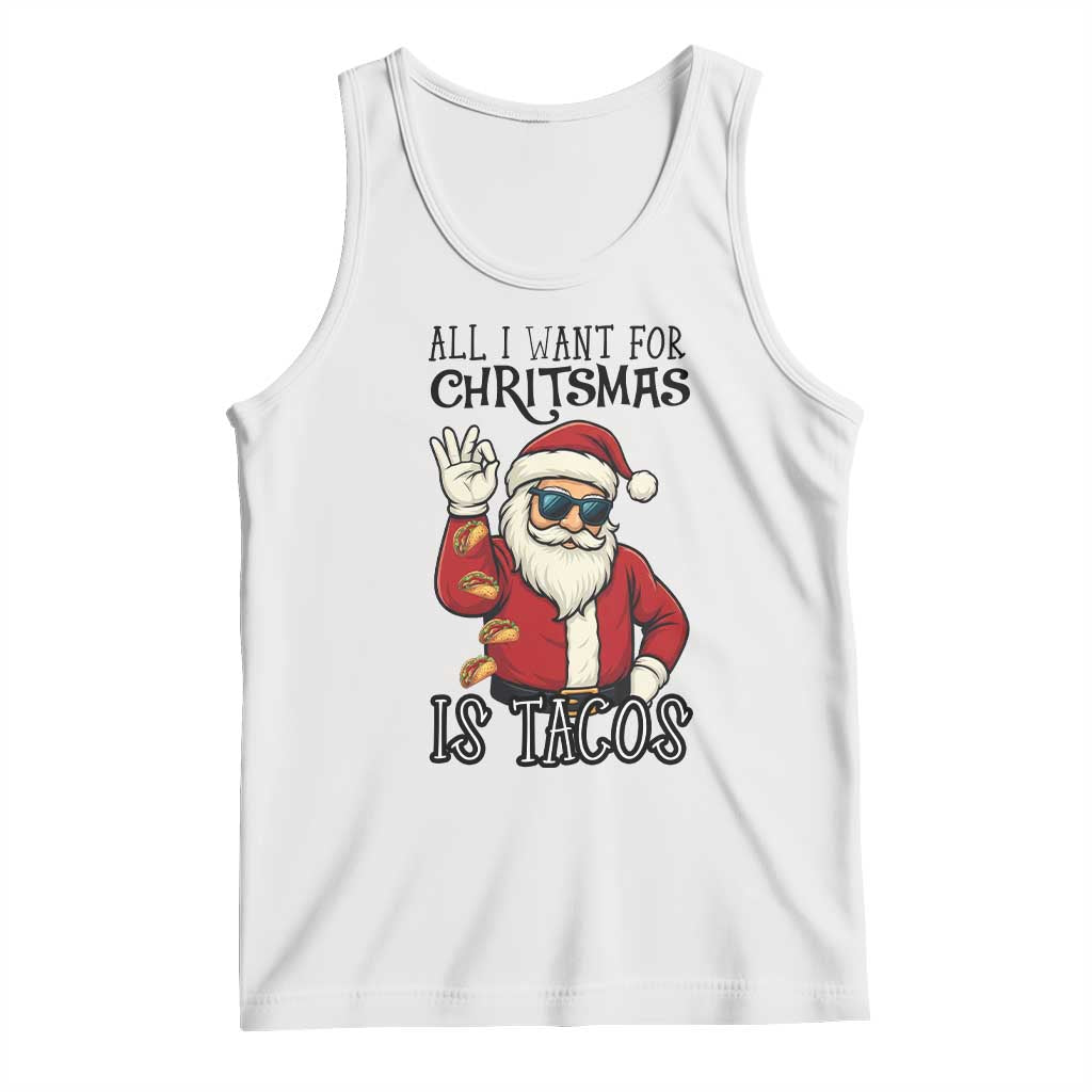 Funny Santa Taco Christmas Tank Top All I Want For Christmas Is Taco - Wonder Print Shop