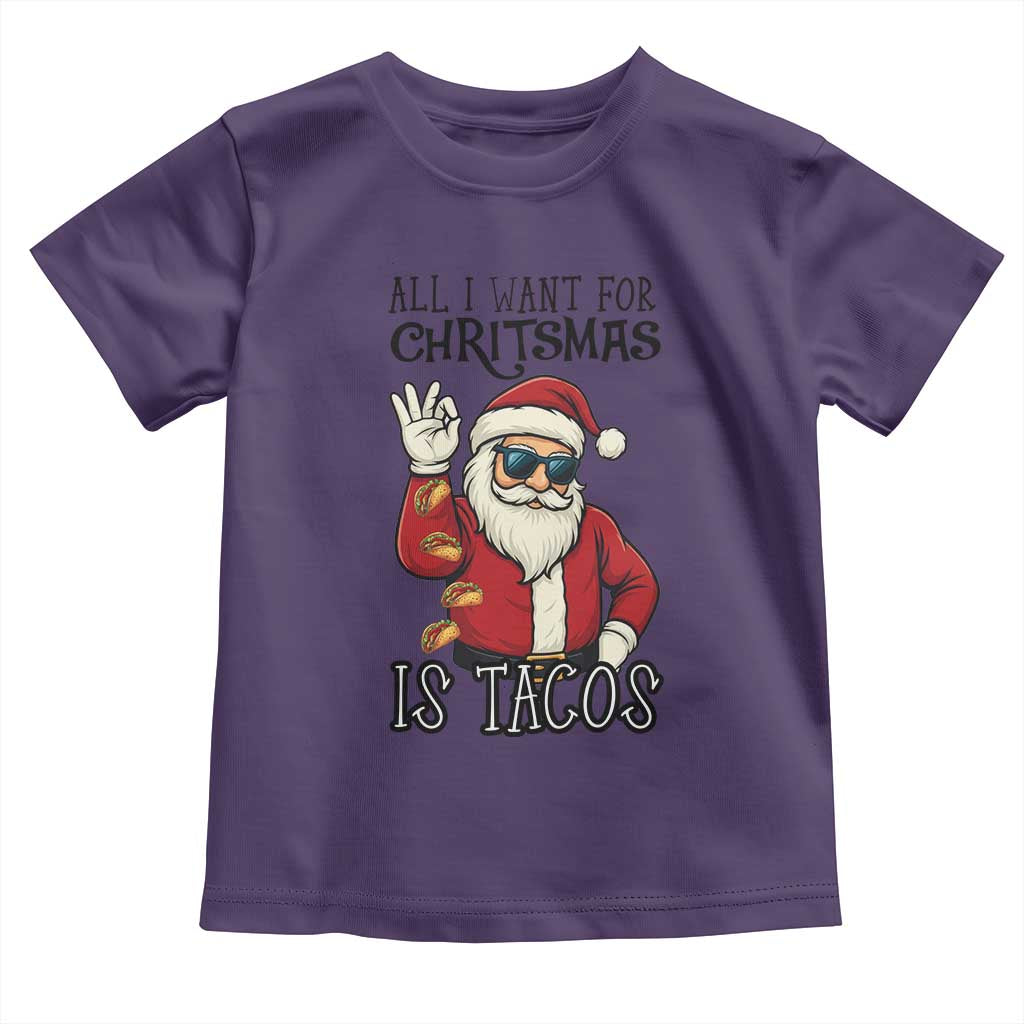 Funny Santa Taco Christmas Toddler T Shirt All I Want For Christmas Is Taco - Wonder Print Shop