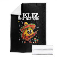 Funny Taco Mexican Christmas Throw Blanket Feliz Navi Mariachi - Wonder Print Shop