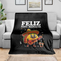 Funny Taco Mexican Christmas Throw Blanket Feliz Navi Mariachi - Wonder Print Shop