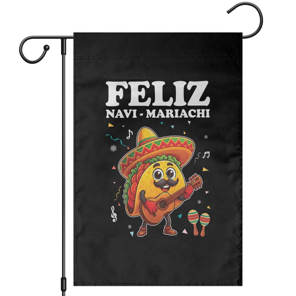 Funny Taco Mexican Christmas Garden Flag Feliz Navi Mariachi - Wonder Print Shop