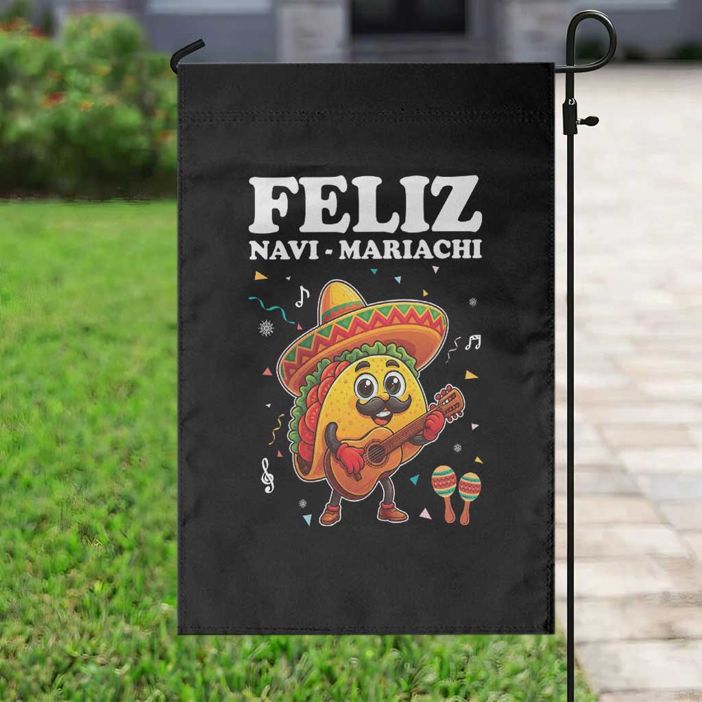 Funny Taco Mexican Christmas Garden Flag Feliz Navi Mariachi - Wonder Print Shop