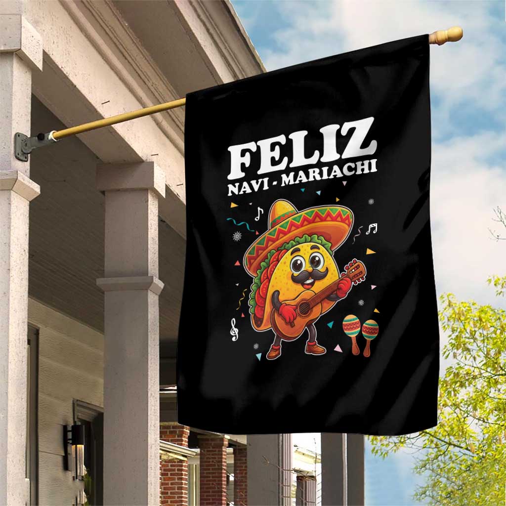 Funny Taco Mexican Christmas Garden Flag Feliz Navi Mariachi - Wonder Print Shop