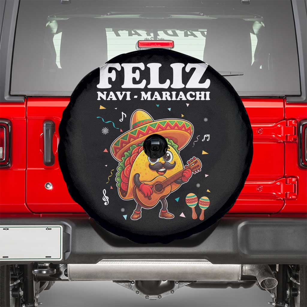 Funny Taco Mexican Christmas Spare Tire Cover Feliz Navi Mariachi - Wonder Print Shop