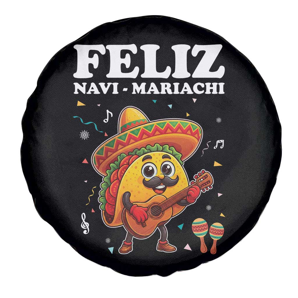 Funny Taco Mexican Christmas Spare Tire Cover Feliz Navi Mariachi - Wonder Print Shop