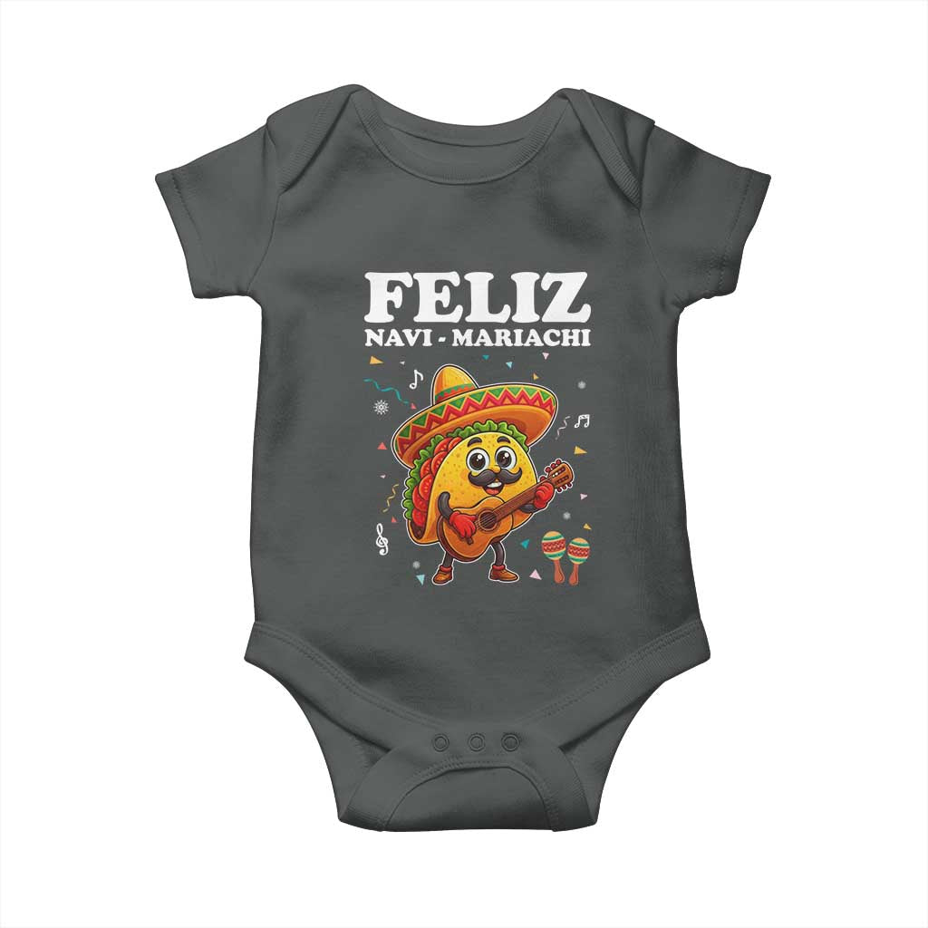 Funny Taco Mexican Christmas Baby Onesie Feliz Navi Mariachi - Wonder Print Shop