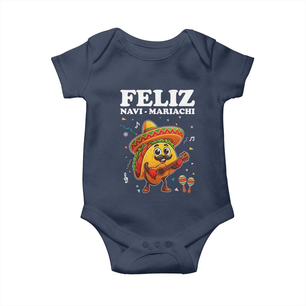 Funny Taco Mexican Christmas Baby Onesie Feliz Navi Mariachi - Wonder Print Shop