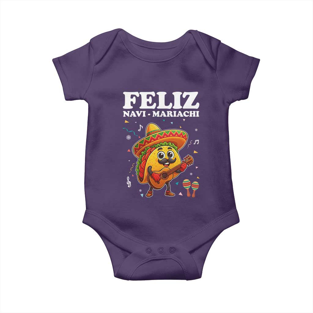 Funny Taco Mexican Christmas Baby Onesie Feliz Navi Mariachi - Wonder Print Shop