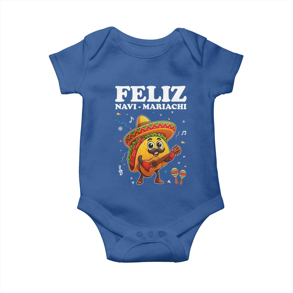Funny Taco Mexican Christmas Baby Onesie Feliz Navi Mariachi - Wonder Print Shop