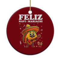 Funny Taco Mexican Xmas Ceramic Ornament Feliz Navi Mariachi - Wonder Print Shop
