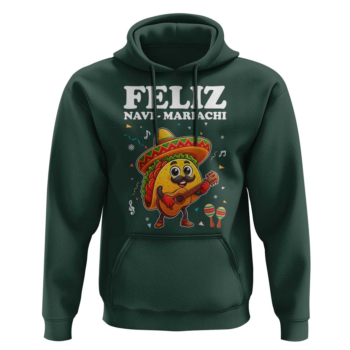 Funny Taco Mexican Christmas Hoodie Feliz Navi Mariachi - Wonder Print Shop