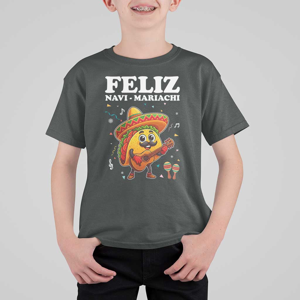 Funny Taco Mexican Christmas T Shirt For Kid Feliz Navi Mariachi - Wonder Print Shop