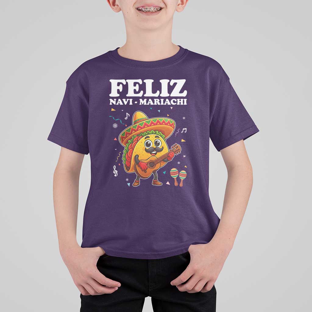 Funny Taco Mexican Christmas T Shirt For Kid Feliz Navi Mariachi - Wonder Print Shop
