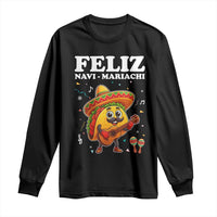 Funny Taco Mexican Christmas Long Sleeve Shirt Feliz Navi Mariachi - Wonder Print Shop
