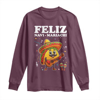Funny Taco Mexican Christmas Long Sleeve Shirt Feliz Navi Mariachi - Wonder Print Shop