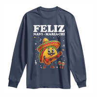 Funny Taco Mexican Christmas Long Sleeve Shirt Feliz Navi Mariachi - Wonder Print Shop