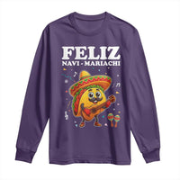 Funny Taco Mexican Christmas Long Sleeve Shirt Feliz Navi Mariachi - Wonder Print Shop
