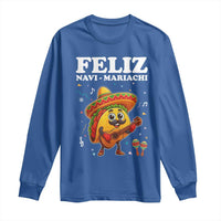Funny Taco Mexican Christmas Long Sleeve Shirt Feliz Navi Mariachi - Wonder Print Shop