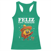 Funny Taco Mexican Christmas Racerback Tank Top Feliz Navi Mariachi - Wonder Print Shop