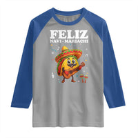 Funny Taco Mexican Christmas Raglan Shirt Feliz Navi Mariachi - Wonder Print Shop
