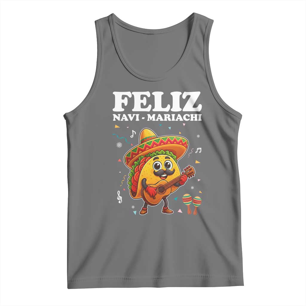Funny Taco Mexican Christmas Tank Top Feliz Navi Mariachi - Wonder Print Shop