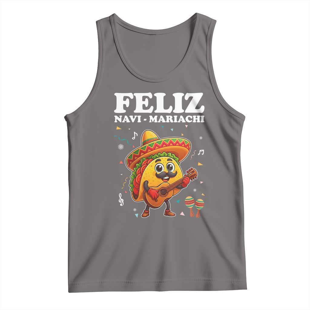 Funny Taco Mexican Christmas Tank Top Feliz Navi Mariachi - Wonder Print Shop