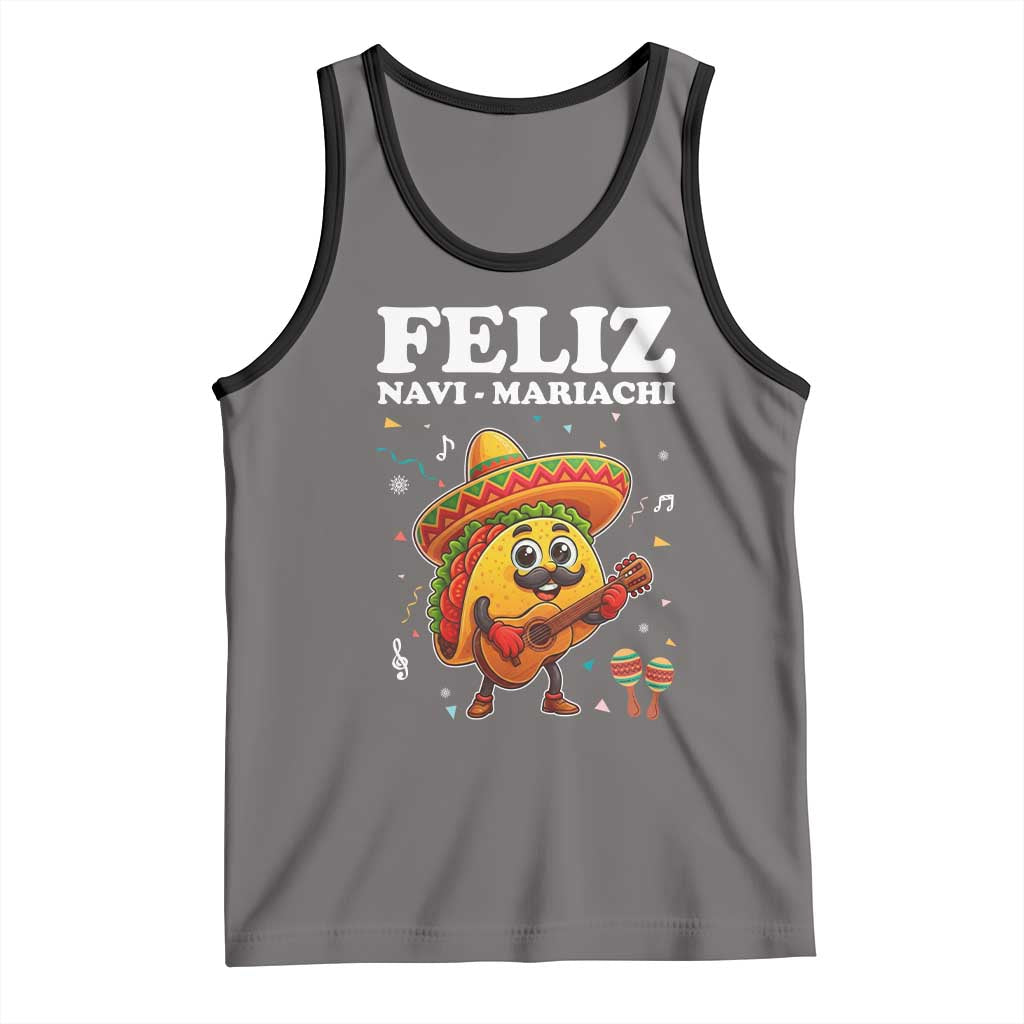Funny Taco Mexican Christmas Tank Top Feliz Navi Mariachi - Wonder Print Shop