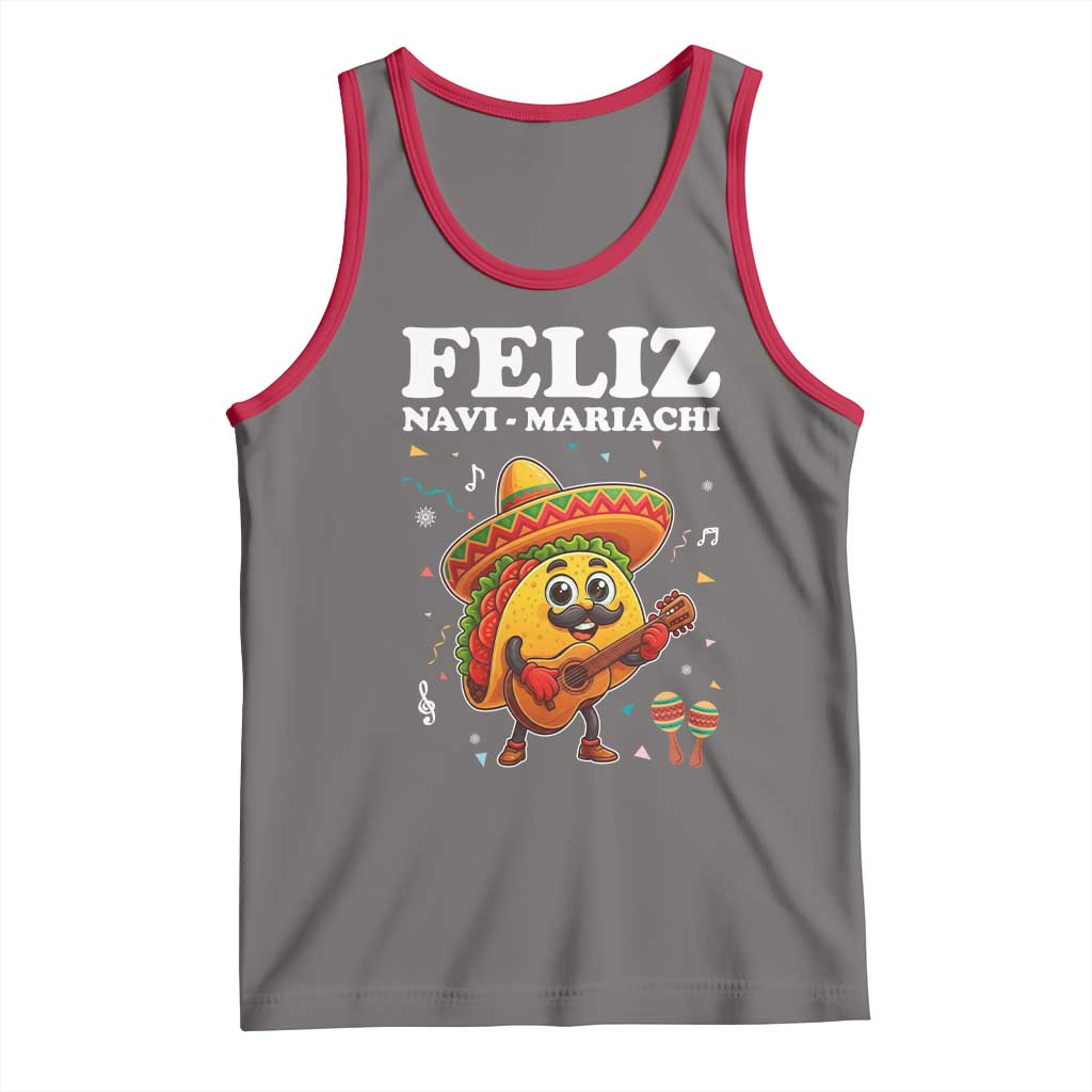 Funny Taco Mexican Christmas Tank Top Feliz Navi Mariachi - Wonder Print Shop