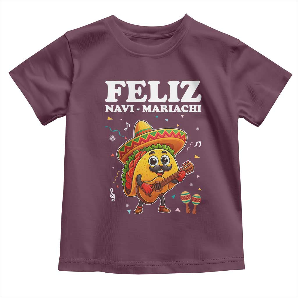 Funny Taco Mexican Christmas Toddler T Shirt Feliz Navi Mariachi - Wonder Print Shop