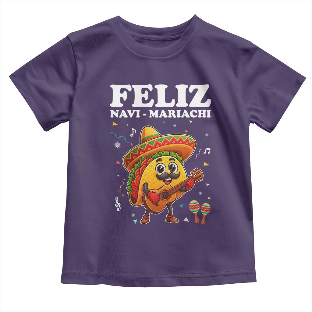 Funny Taco Mexican Christmas Toddler T Shirt Feliz Navi Mariachi - Wonder Print Shop