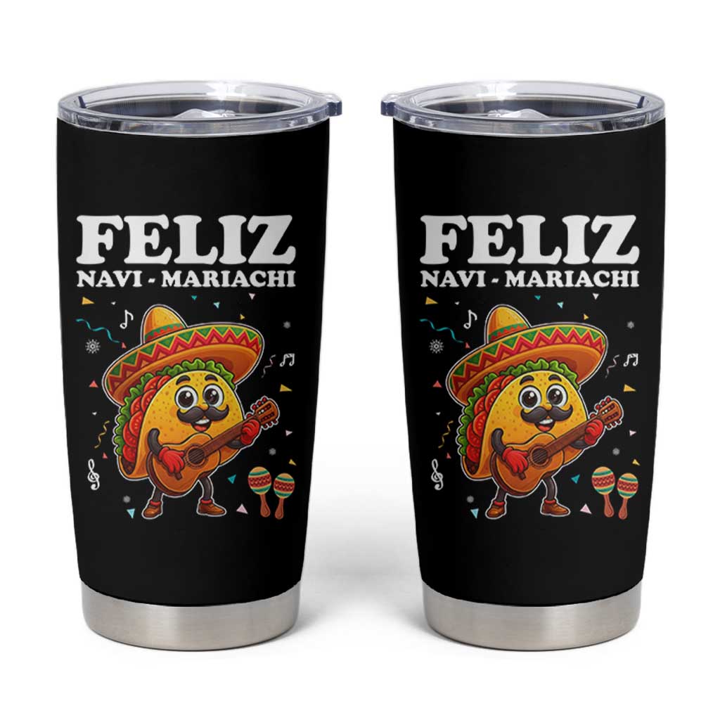 Funny Taco Mexican Christmas Tumbler Cup Feliz Navi Mariachi - Wonder Print Shop