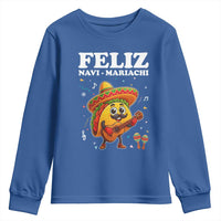 Funny Taco Mexican Christmas Youth Sweatshirt Feliz Navi Mariachi - Wonder Print Shop