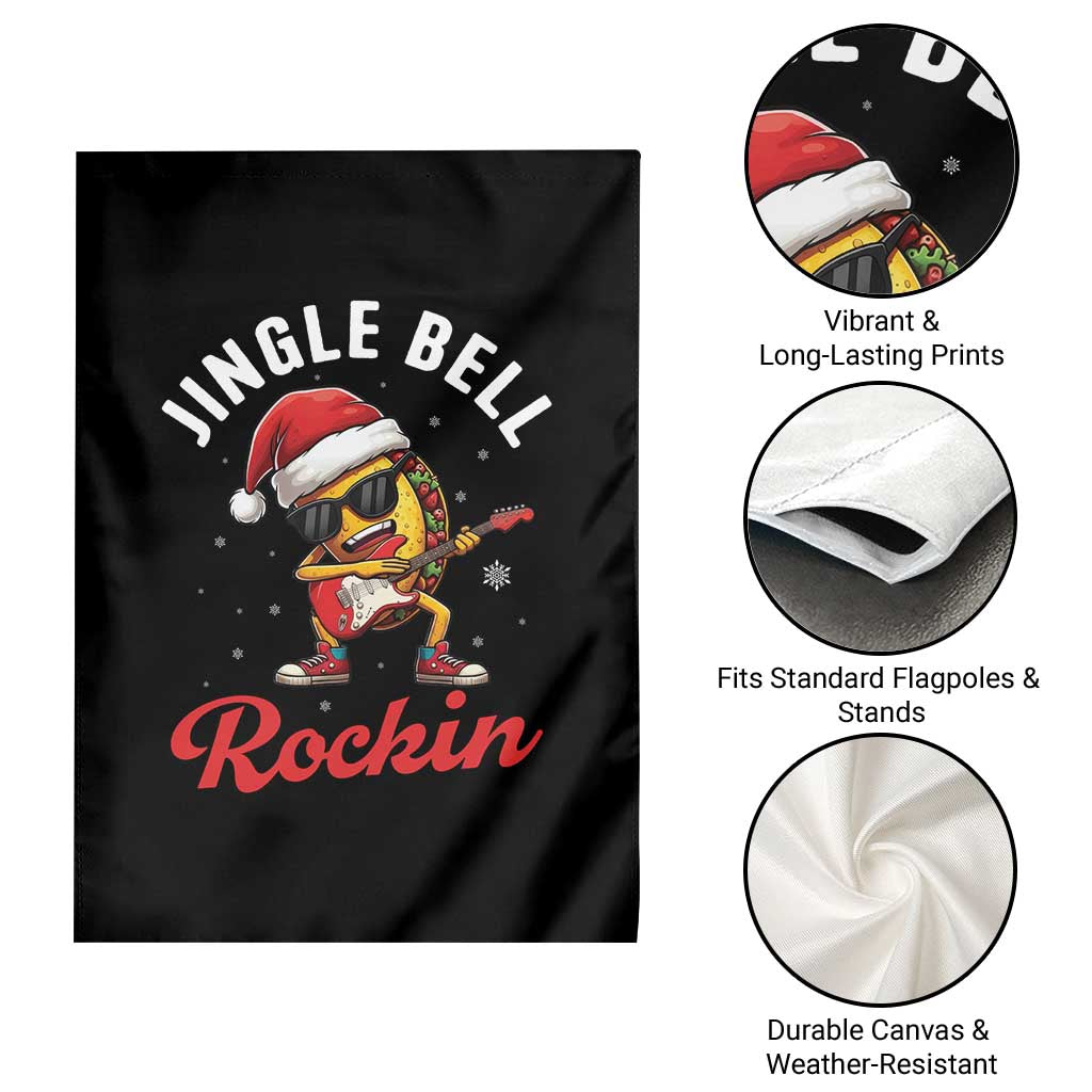 Funny Taco Christmas Garden Flag Jingle Bell Rockin - Wonder Print Shop