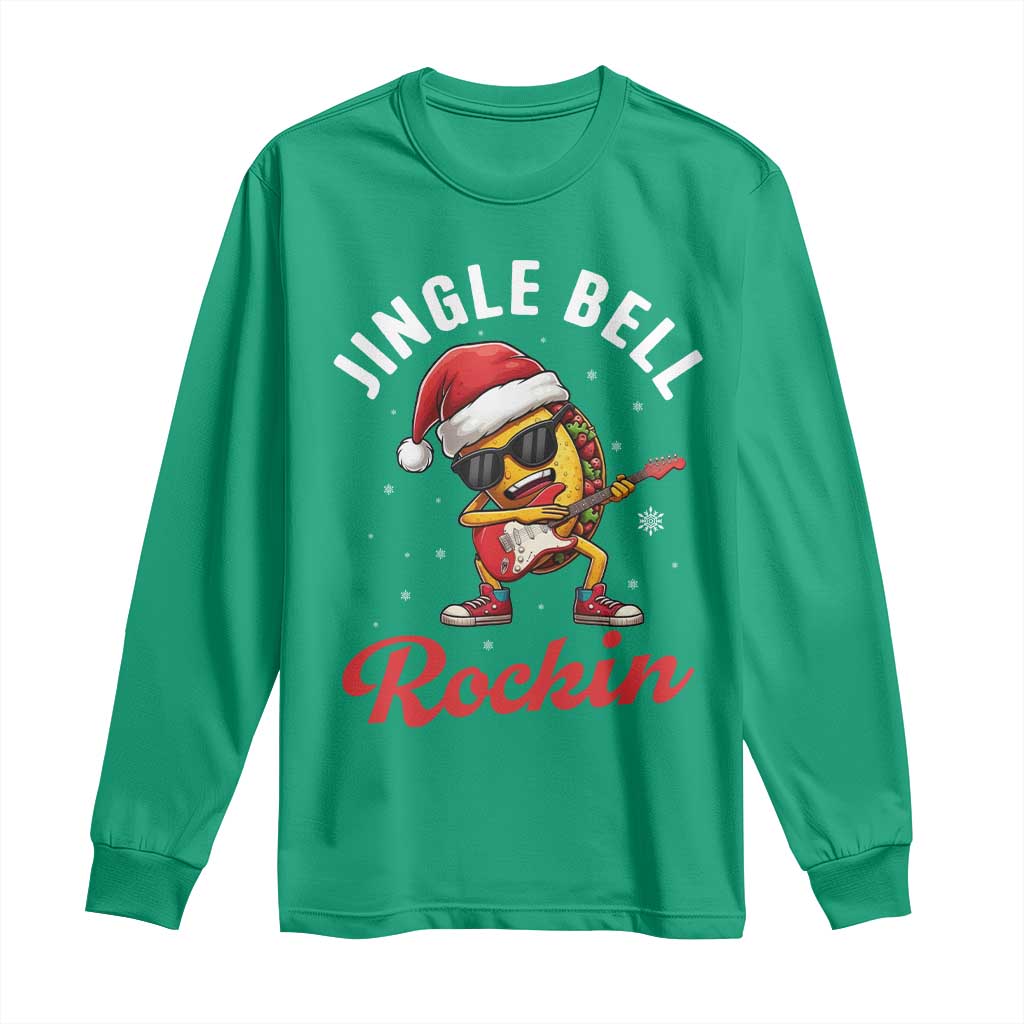 Funny Taco Christmas Long Sleeve Shirt Jingle Bell Rockin - Wonder Print Shop