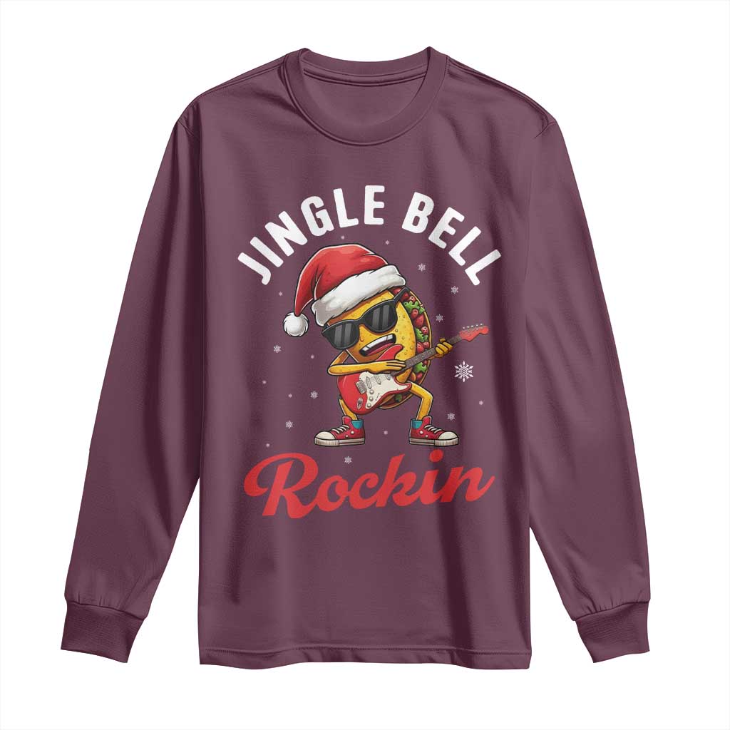 Funny Taco Christmas Long Sleeve Shirt Jingle Bell Rockin - Wonder Print Shop