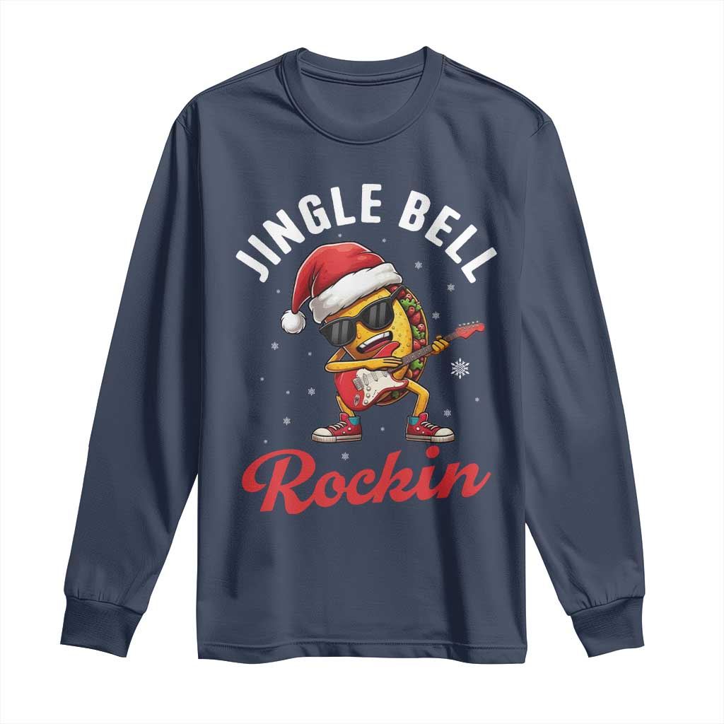 Funny Taco Christmas Long Sleeve Shirt Jingle Bell Rockin - Wonder Print Shop