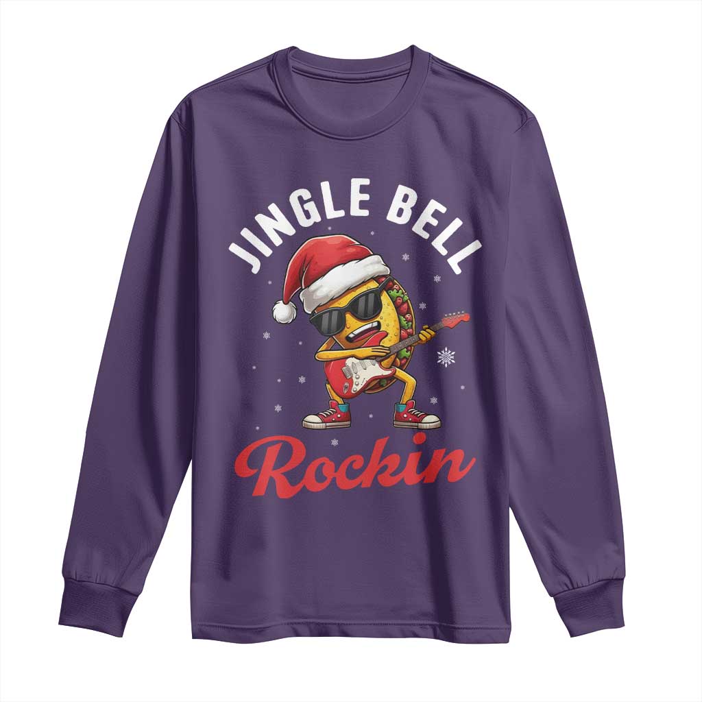 Funny Taco Christmas Long Sleeve Shirt Jingle Bell Rockin - Wonder Print Shop