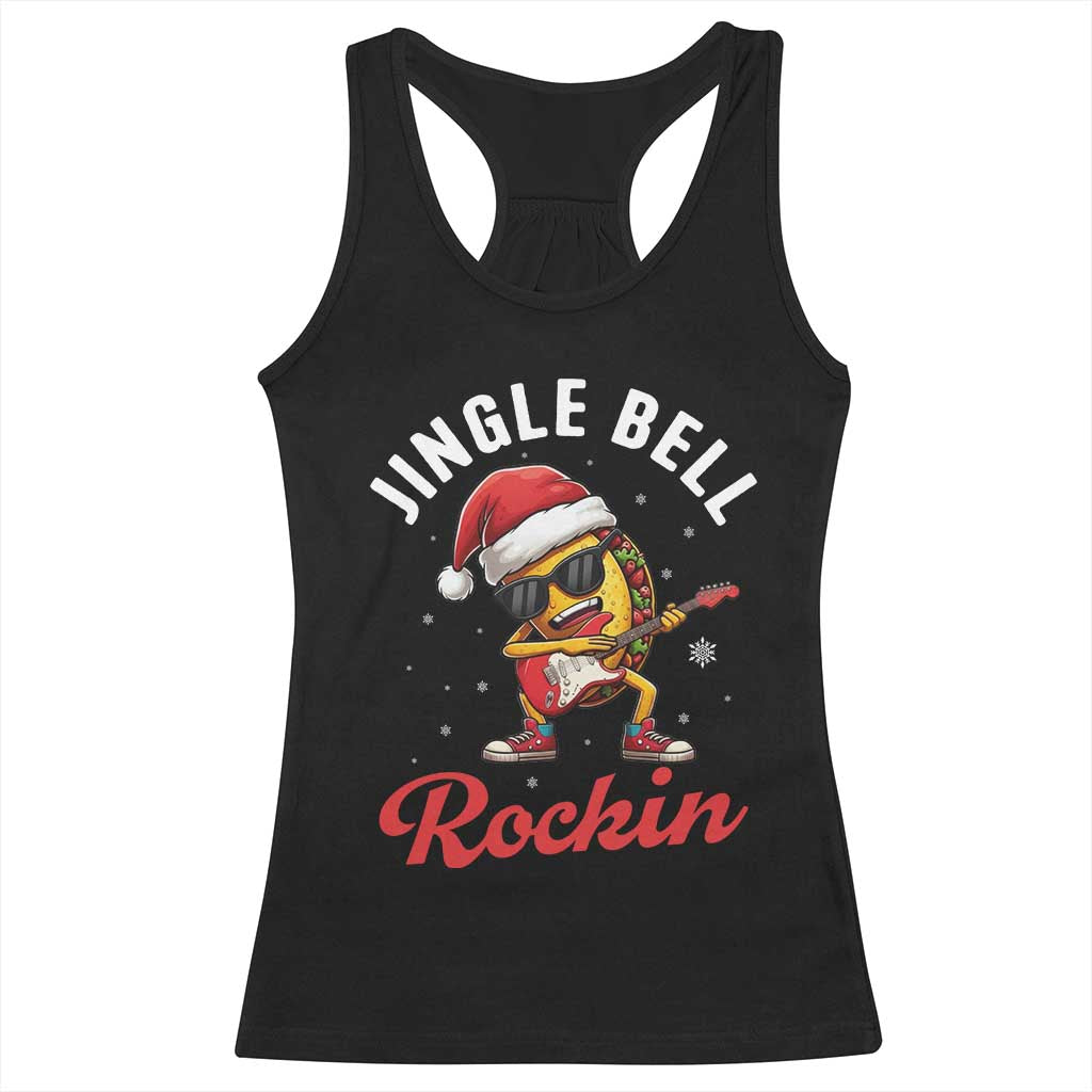Funny Taco Christmas Racerback Tank Top Jingle Bell Rockin - Wonder Print Shop