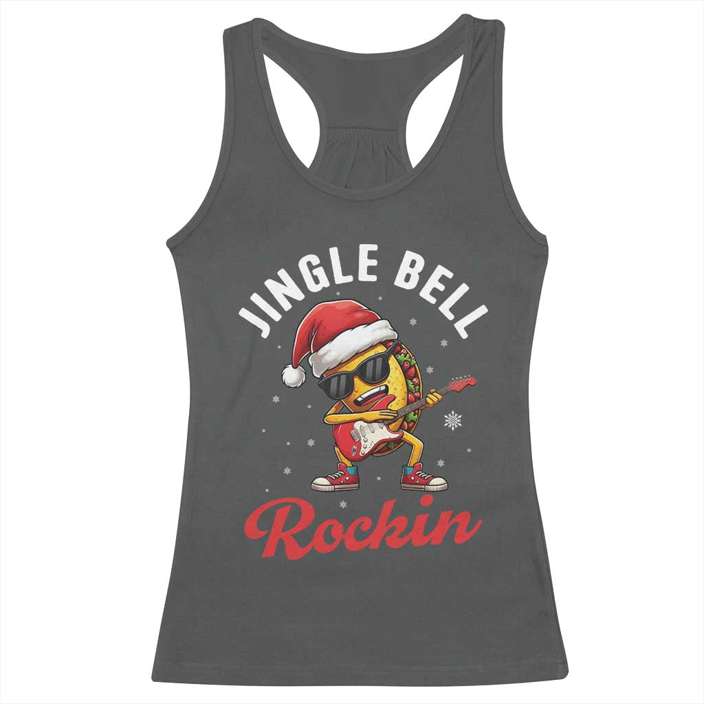 Funny Taco Christmas Racerback Tank Top Jingle Bell Rockin - Wonder Print Shop