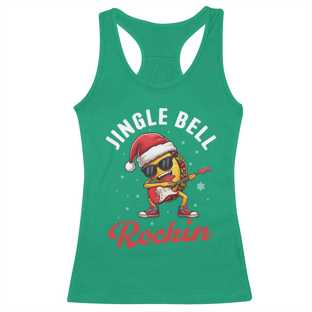 Funny Taco Christmas Racerback Tank Top Jingle Bell Rockin - Wonder Print Shop