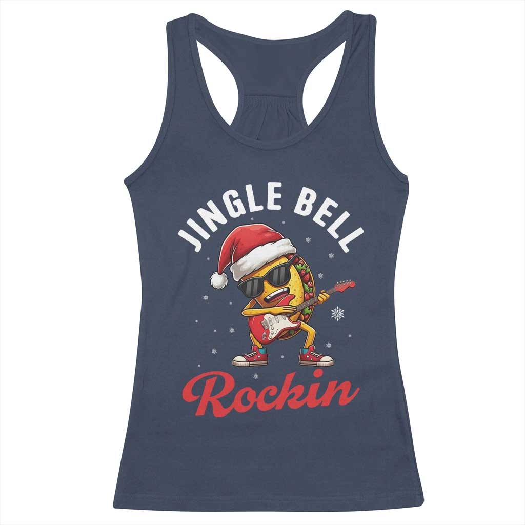 Funny Taco Christmas Racerback Tank Top Jingle Bell Rockin - Wonder Print Shop