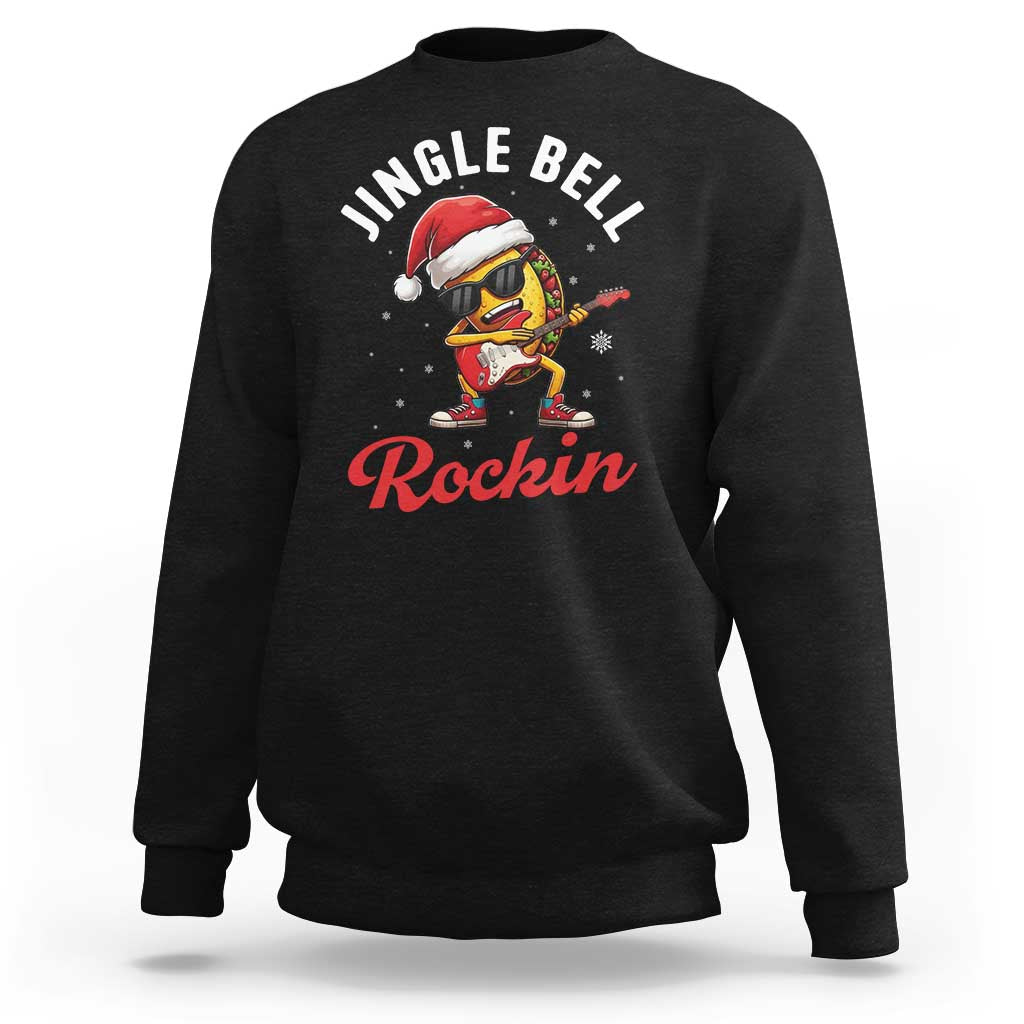 Funny Taco Christmas Sweatshirt Jingle Bell Rockin - Wonder Print Shop