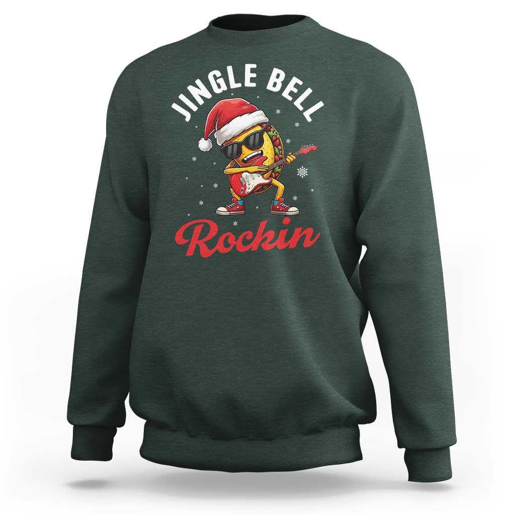 Funny Taco Christmas Sweatshirt Jingle Bell Rockin - Wonder Print Shop