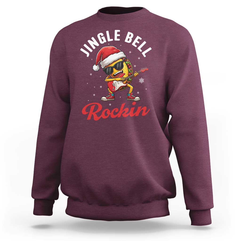 Funny Taco Christmas Sweatshirt Jingle Bell Rockin - Wonder Print Shop