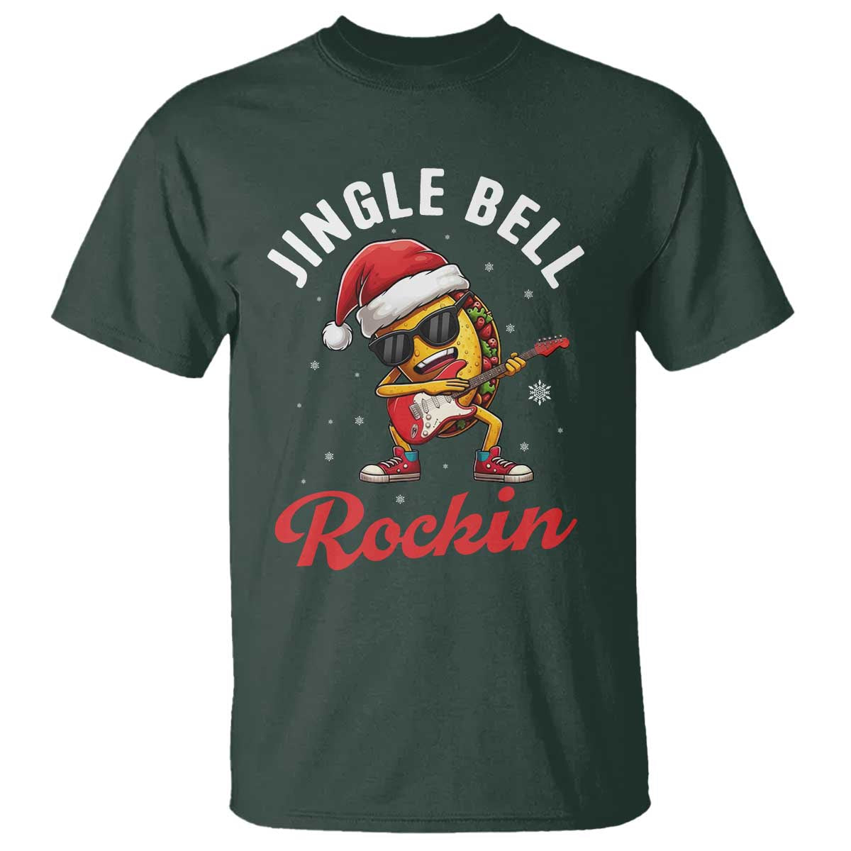 Funny Taco Christmas T Shirt Jingle Bell Rockin - Wonder Print Shop