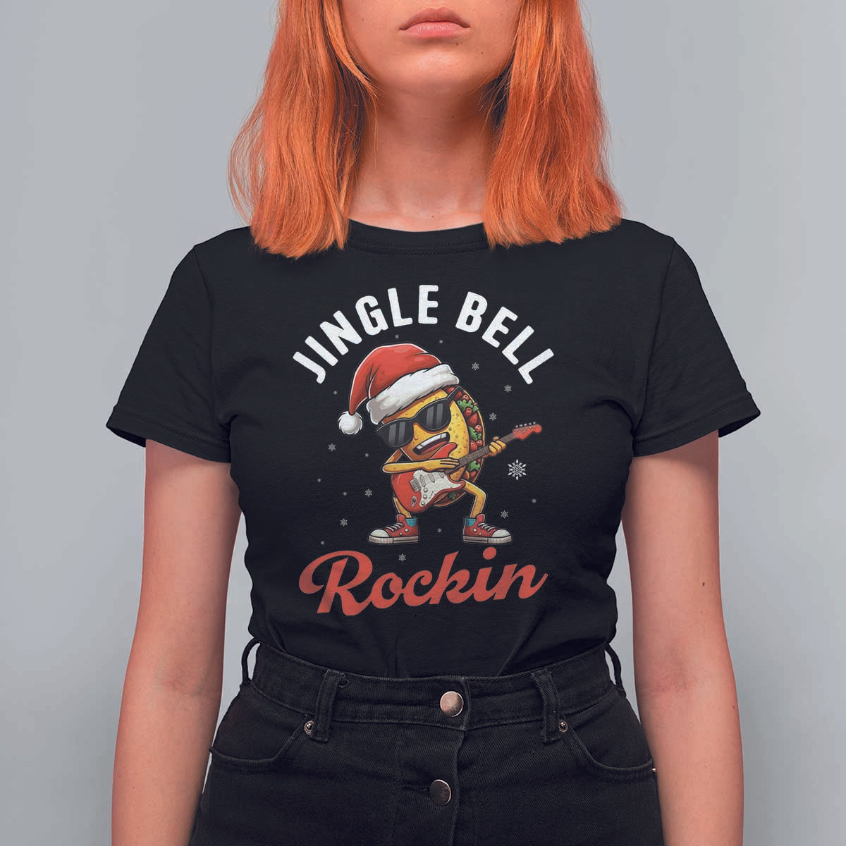 Funny Taco Christmas T Shirt For Women Jingle Bell Rockin - Wonder Print Shop